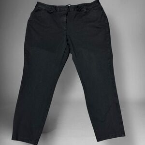 Calvin Klein Black Ankle Cropped Pants Classic Chino Sz 16